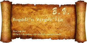 Bogdán Virgília névjegykártya